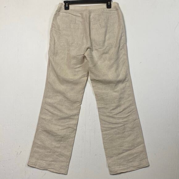 Chico’s Beige 100% Linen Straight Leg Pants Size 4 - Picture 5 of 8